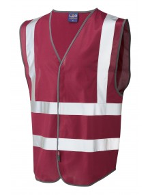 Leo Pilton Reflective Waistcoat - Maroon Clothing